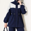 Cord-Trimmed Striped Two-Piece Set Navy Blue - immagine 3