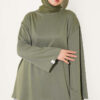 Loose-Sleeve Loungewear Tunic Khaki