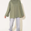 Loose-Sleeve Loungewear Tunic Khaki – Image 2