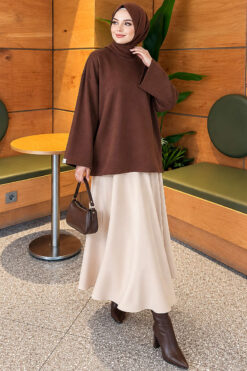 Alternative view of Loose-Sleeve Loungewear Tunic Brown