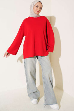 Alternative view of Loose-Sleeve Loungewear Tunic Red