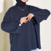 Loose-Sleeve Loungewear Tunic Navy Blue