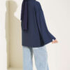 Loose-Sleeve Loungewear Tunic Navy Blue - immagine 3
