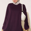 Loose-Sleeve Loungewear Tunic Plum