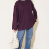 Loose-Sleeve Loungewear Tunic Plum - immagine 2