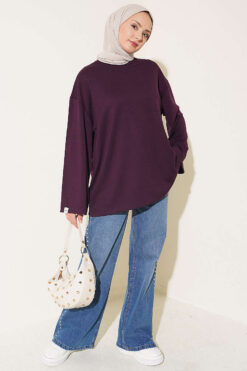 Alternative view of Loose-Sleeve Loungewear Tunic Plum