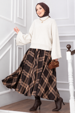 Alternative view of Wide-Sleeve Short Crop Knit Sweater Ecru