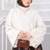 ⁦Wide-Sleeve Short Crop Knit Sweater Ecru⁩ - الصورة ⁦3⁩