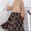 Wide-Sleeve Short Crop Knit Sweater Mink - Image 3