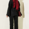 Wide-Sleeve French Terry Two-Piece Set with Belt Black - Image 3