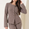 Wide-Leg Blouse and Basic Two-Piece Set Mink – Bild 2