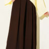 Wide Pleated Pocket Skirt Pants Dark Brown