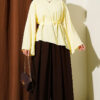 Wide Pleated Pocket Skirt Pants Dark Brown – Image 2