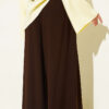 Wide Pleated Pocket Skirt Pants Dark Brown – Image 3