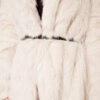 Long Coat with Wide Collar and Faux Fur Trim Beige - Image 4
