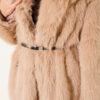 Long Coat with Wide Collar and Faux Fur Trim Camel - الصورة 4