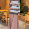 Geometric Patterned Knit Sweater Smoke - immagine 2
