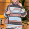 Geometric Patterned Knit Sweater Smoke - immagine 3