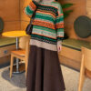 Geometric Patterned Knit Sweater Mink - Image 2