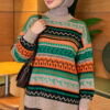 Geometric Patterned Knit Sweater Mink - Image 3