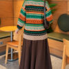 Geometric Patterned Knit Sweater Mink - Image 4