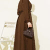 Long Tunic with Hidden Button Two-Piece Set Brown - Imagen 3