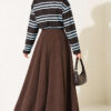 Hidden Button Horizontal Striped Tunic Dark Brown - immagine 5