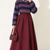 Hidden Button Horizontal Striped Tunic Navy Blue – Bild 3