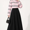 Hidden Button Horizontal Striped Tunic Pink - immagine 3