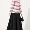 Hidden Button Horizontal Striped Tunic Pink - immagine 4