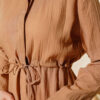 Hidden Half-Button Dress Camel - Image 4
