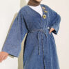 Long Coat with Gold Accessories Light Blue - immagine 2