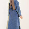 Long Coat with Gold Accessories Light Blue - immagine 3