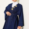 Long Coat with Gold Accessories Blue – Bild 2