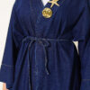 Long Coat with Gold Accessories Blue – Bild 4