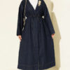 Gold-Accented V-Neck Cardigan Dark Blue