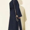 Gold-Accented V-Neck Cardigan Dark Blue - الصورة 3