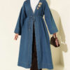 Gold-Accented V-Neck Cardigan Light Blue
