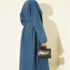 Gold-Accented V-Neck Cardigan Light Blue - الصورة 3