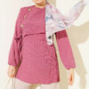 Side-Tied Tunic with Gold Accents Rose Dust