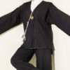 Gold Brooch-Accented Two-Piece Set Navy Blue - Image 2