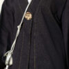 Gold Brooch-Accented Two-Piece Set Navy Blue - Image 4