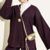 Gold Brooch-Accented Two-Piece Set Plum - Imagen 2