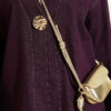 Gold Brooch-Accented Two-Piece Set Plum - Imagen 4