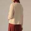 Gold Button-Detail Short Knit Cardigan Beige – Bild 3