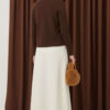 Gold Button-Detail Short Knit Cardigan Brown - Afbeelding 3