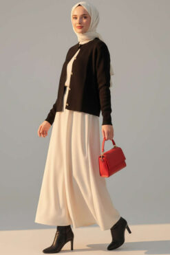 Alternative view of Gold Button-Detail Short Knit Cardigan Black