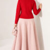 Gold Button-Detail Short Knit Cardigan Red - Afbeelding 4