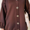 Gold Button Detailing Crewneck Two-Piece Set Brown - Imagen 4