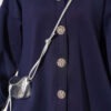 Gold Button Detailing Crewneck Two-Piece Set Navy Blue – Bild 4